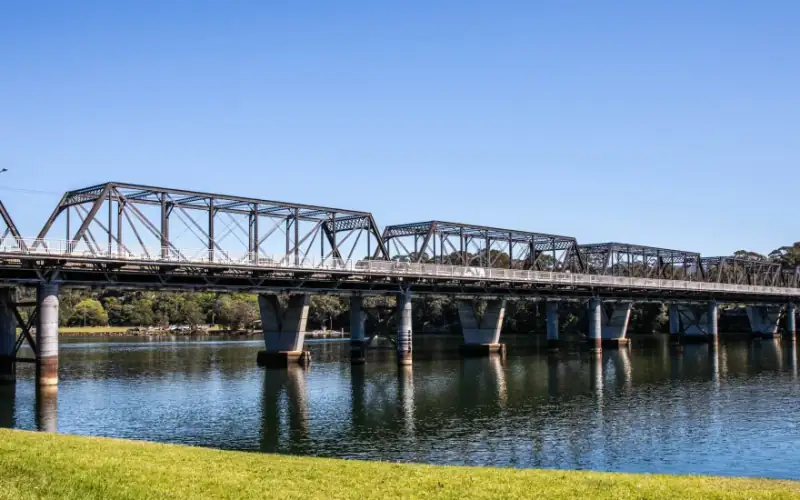 The heritage truss bridge over the Shoalhaven River at Nowra